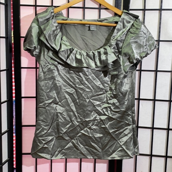 Ann Taylor Tops - Ann Taylor Shiny Silver Size 8